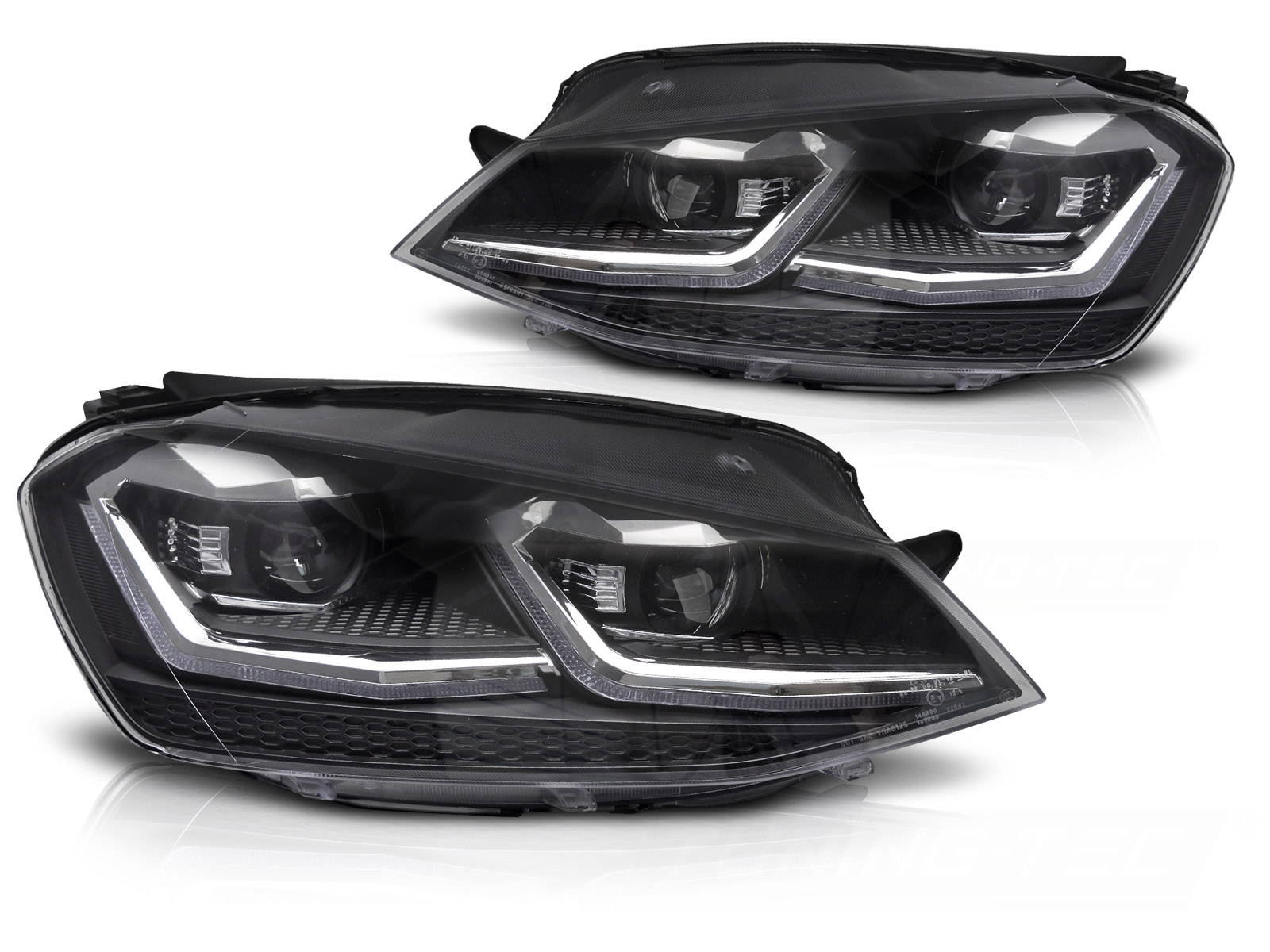 LED-STRÅLKASTARE SILVER SEQ DRL TILL VW GOLF VII 2013-2017