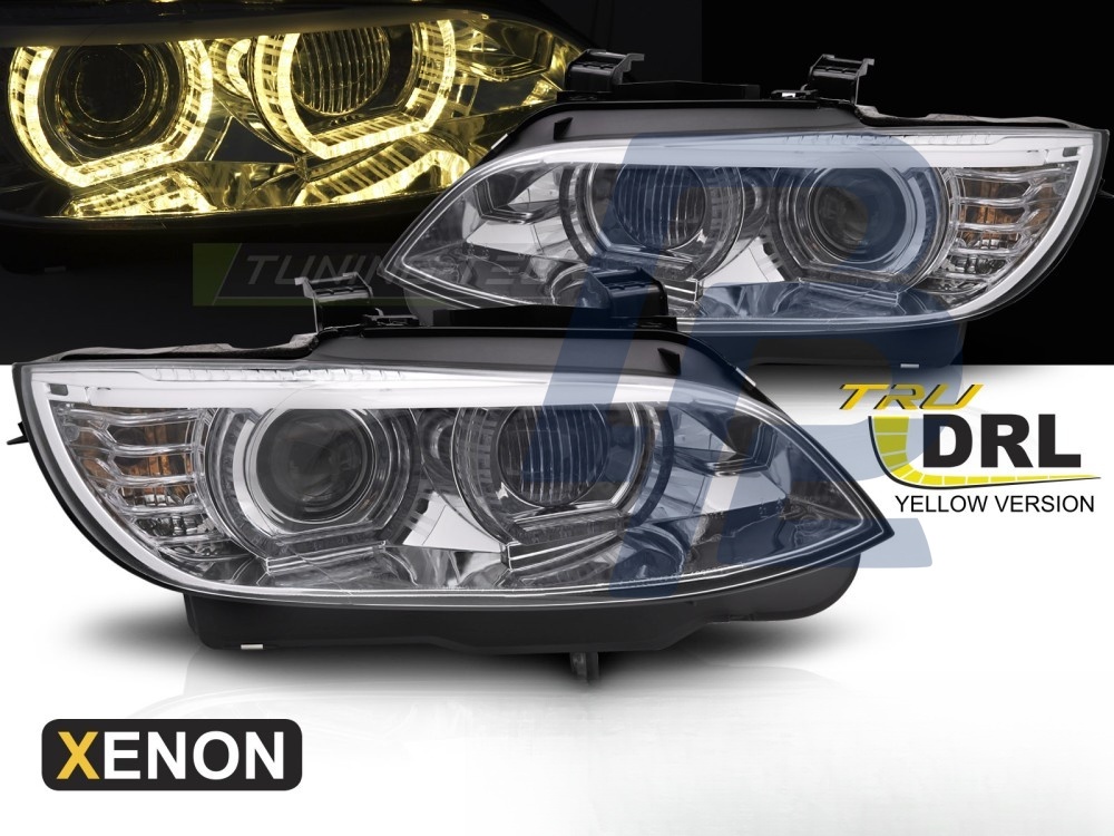 Xenon Headlights Yellow LED Chrome DRL for BMW E92 / E93 2006–2010 - 5