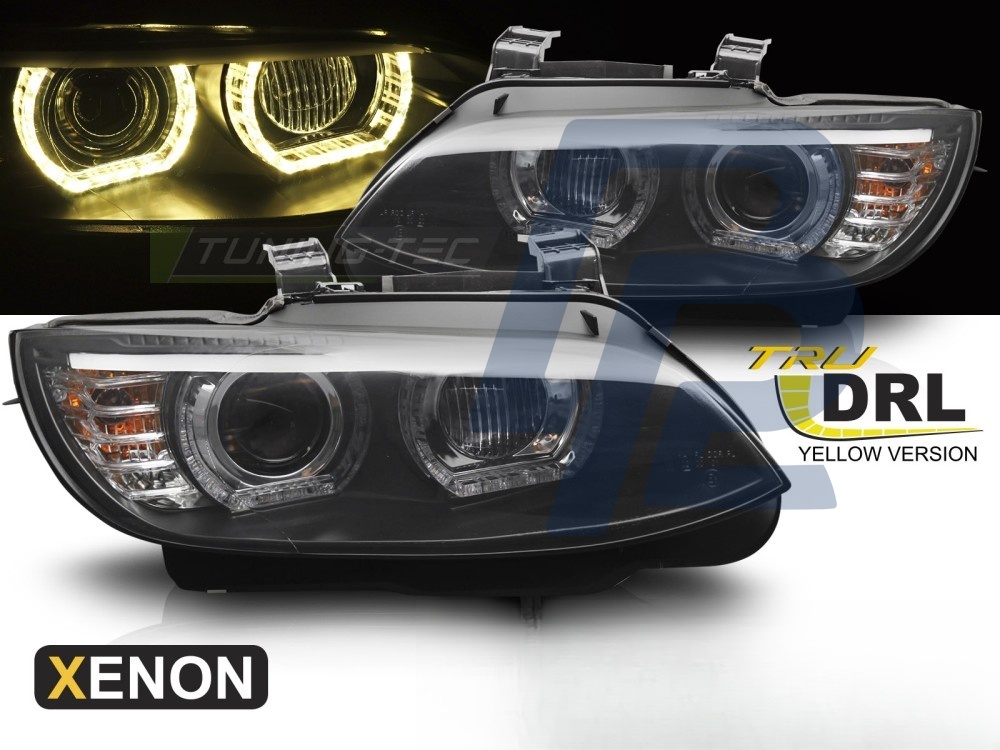 Xenon Headlights Yellow LED Black DRL for BMW E92 / E93 2006–2010 - 4