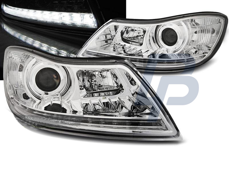 HEADLIGHTS SKODA OCTAVIA 09-12 DAYLIGHT CHROME DRL - 6