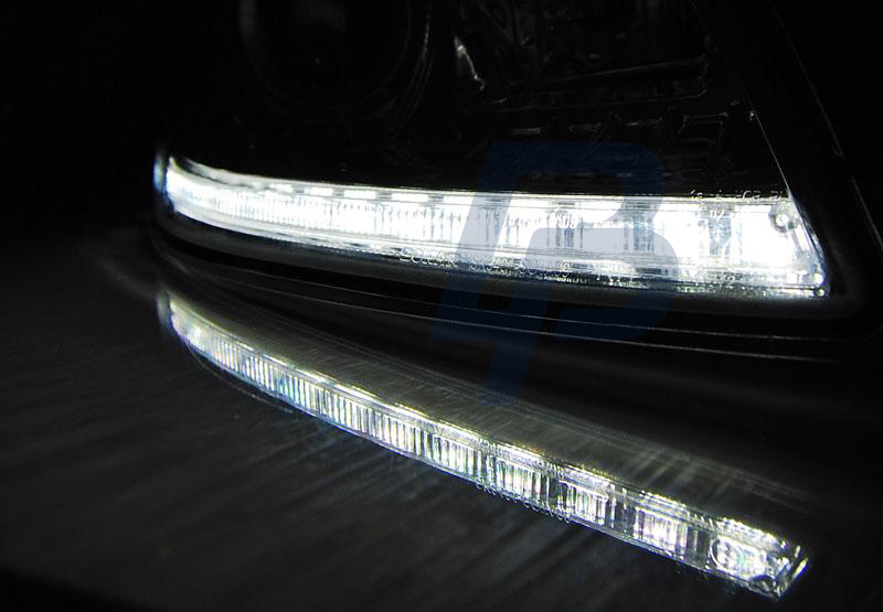 HEADLIGHTS SKODA OCTAVIA 09-12 DAYLIGHT BLACK DRL - 2