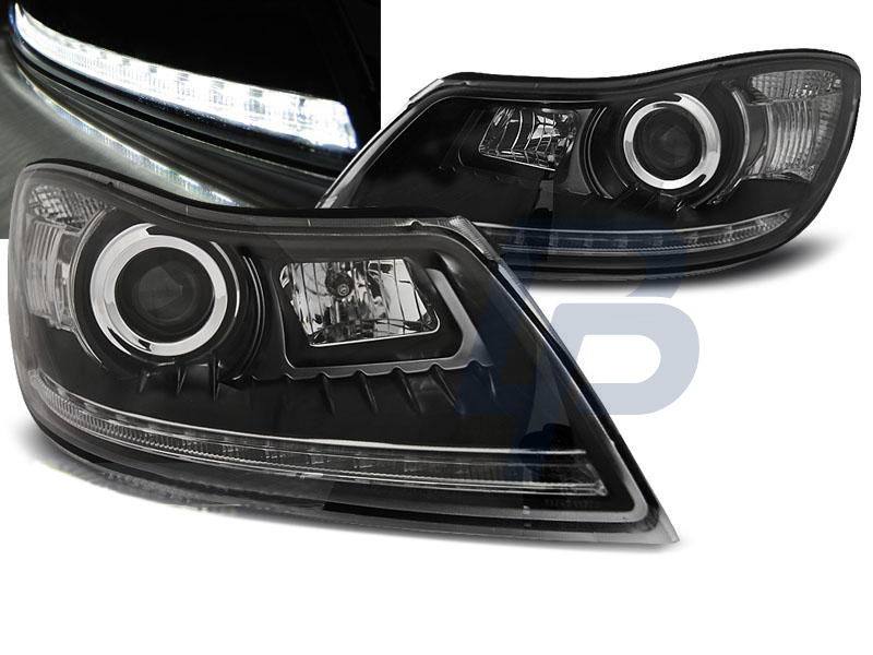 HEADLIGHTS SKODA OCTAVIA 09-12 DAYLIGHT BLACK DRL - 4