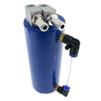 UNIVERSAL OIL CATCH TANK ROUND SMALL BLUE +INSTALL. MATERIAL