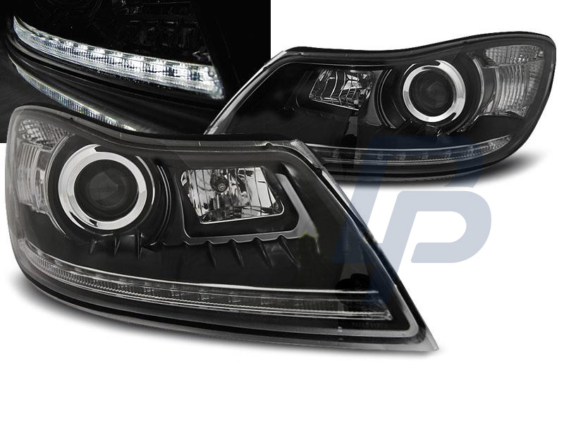 HEADLIGHTS SKODA OCTAVIA 09-12 DAYLIGHT BLACK - 4