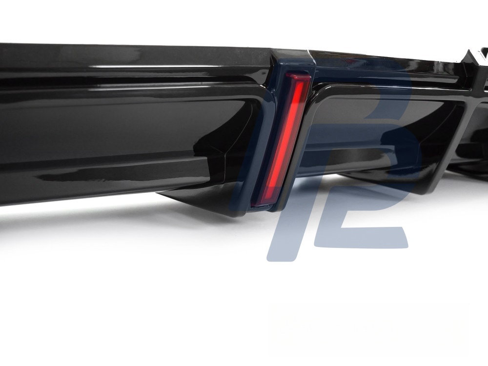 Diffuser Twin Outlet Gloss Black with LED Brake Light Sport Style for Audi A5 F5 2019–2023 - 2
