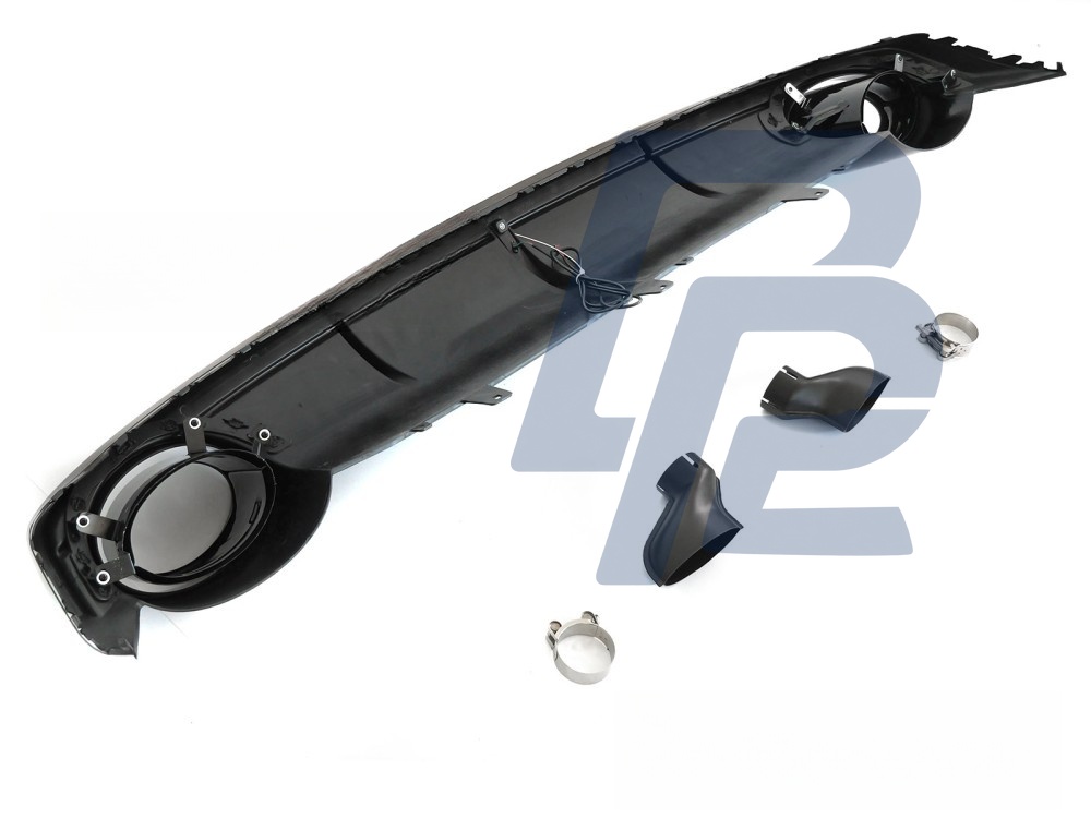 Diffuser Twin Outlet Gloss Black with LED Brake Light Sport Style for Audi A7 C7 2010–2014 - 6