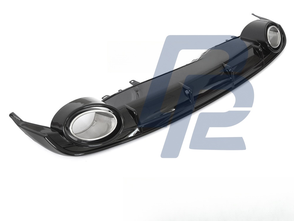 Diffuser Twin Outlet Gloss Black Sport Style for Audi A6 C7 2014–2018 - 2