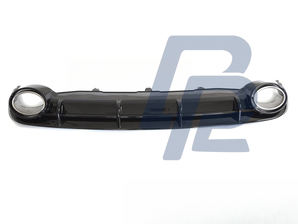 Diffuser Twin Outlet Gloss Black Sport Style for Audi A6 C7 2011–2014 - 2