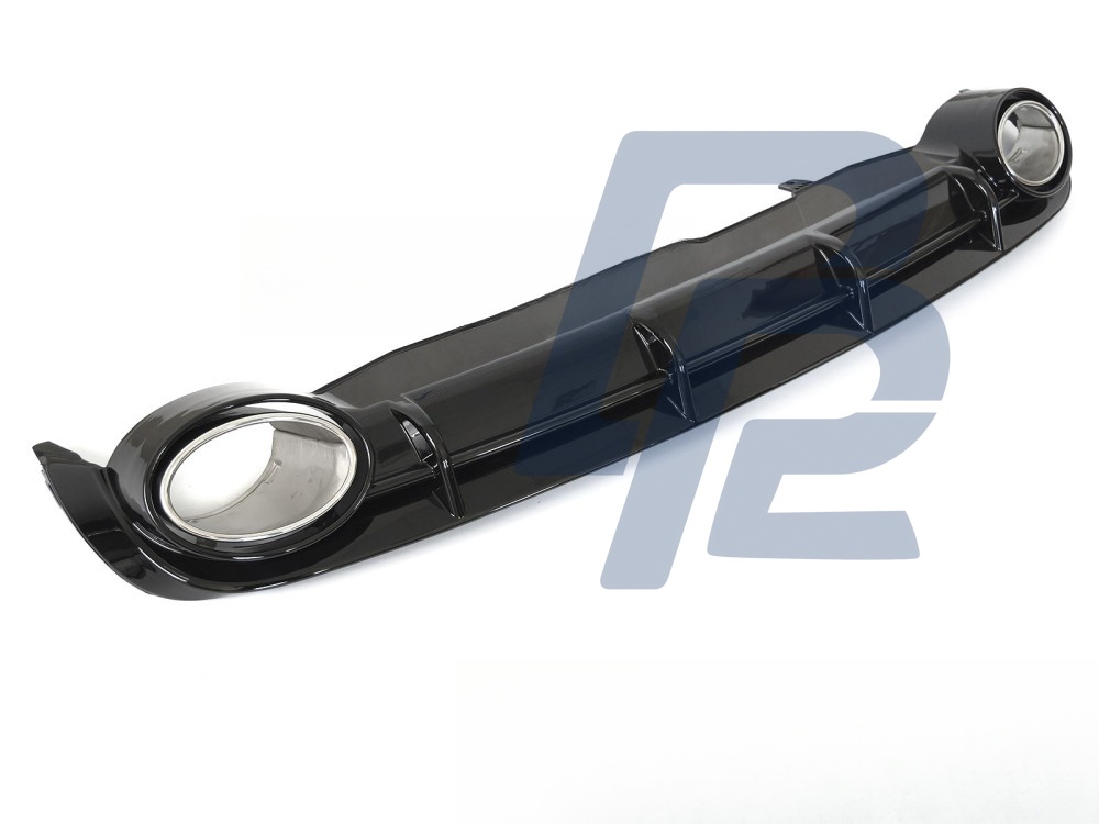 Diffuser Twin Outlet Gloss Black Sport Style for Audi A6 C7 2011–2014 - 4