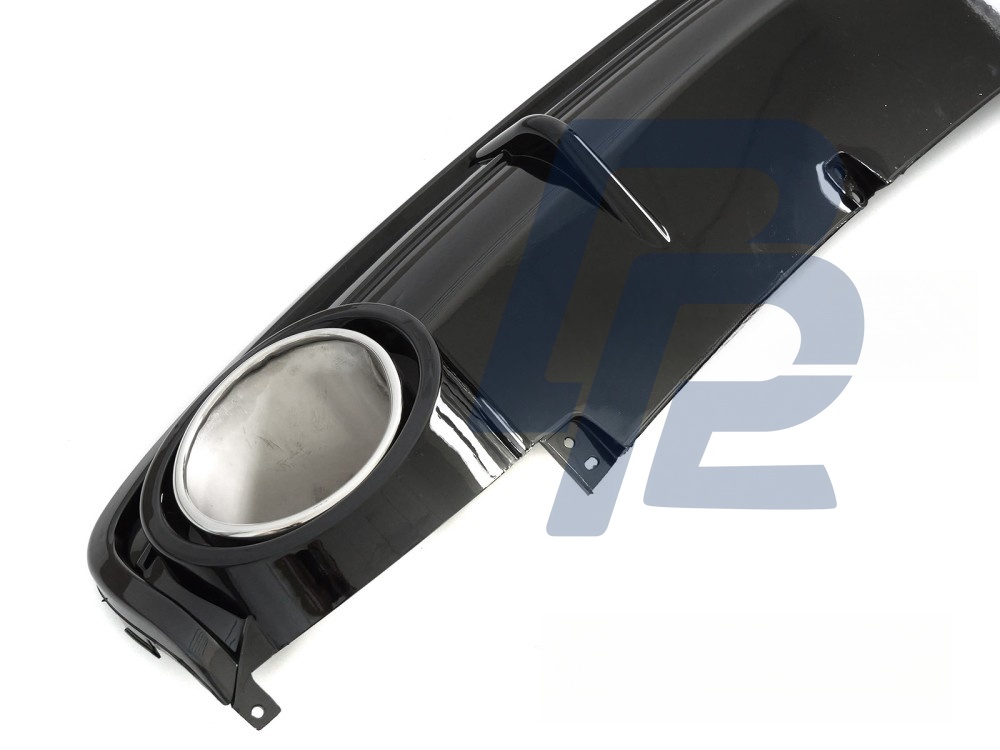 Diffuser Twin Outlet Gloss Black Sport Style for Audi A6 C6 2004–2011 - 2