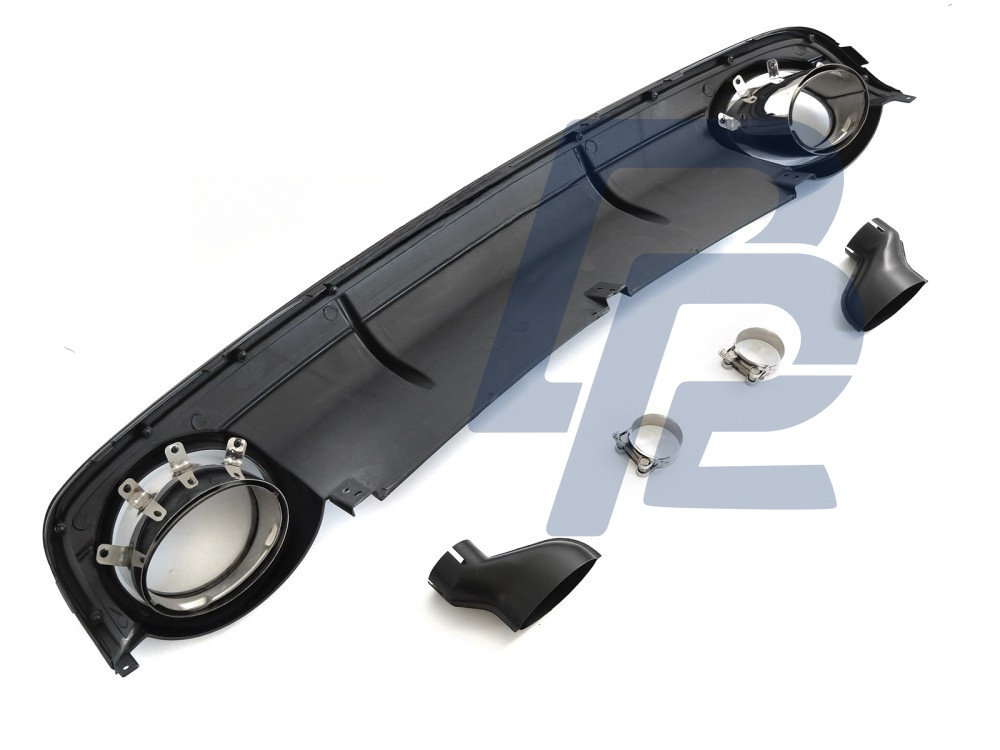 Diffuser Twin Outlet Gloss Black Sport Style for Audi A6 C6 2004–2011 - 3