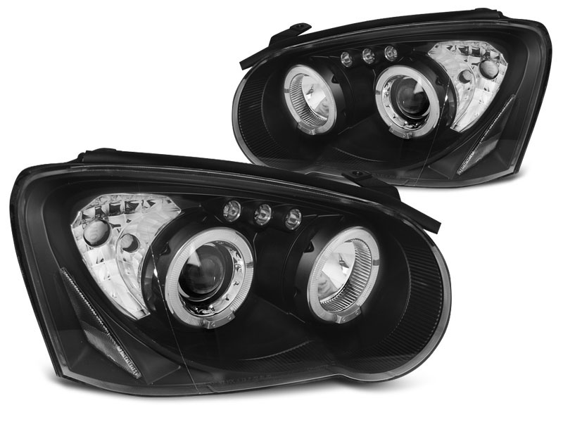 HEADLIGHTS SUBARU IMPREZA II GD 03-05 ANGEL EYES BLACK