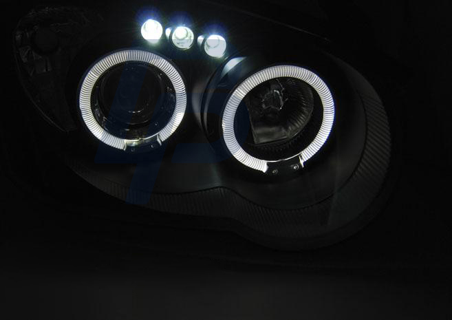 HEADLIGHTS SUBARU IMPREZA II GD 03-05 ANGEL EYES BLACK - 2