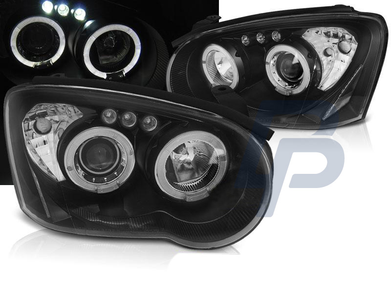 HEADLIGHTS SUBARU IMPREZA II GD 03-05 ANGEL EYES BLACK - 5