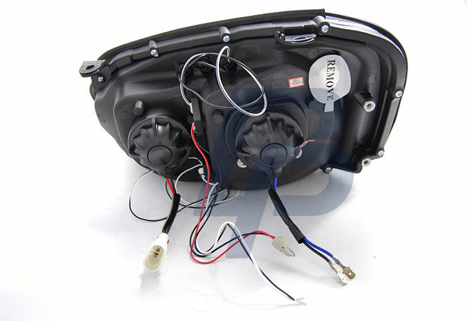 HEADLIGHTS SUBARU IMPREZA II GD 03-05 ANGEL EYES BLACK - 4