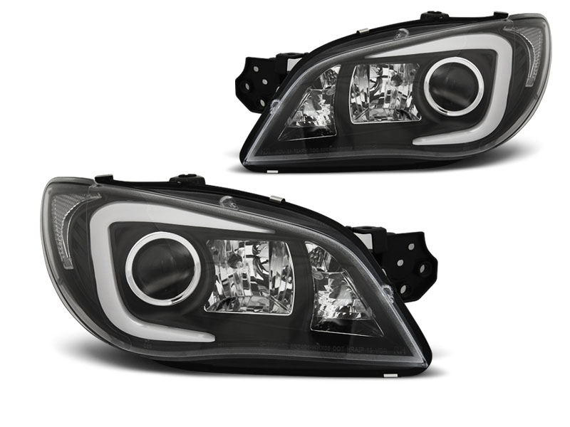 HEADLIGHTS SUBARU IMPREZA II GD 06-07 TUBE LIGHT BLACK