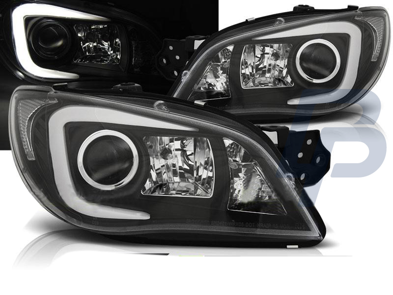 HEADLIGHTS SUBARU IMPREZA II GD 06-07 TUBE LIGHT BLACK - 4