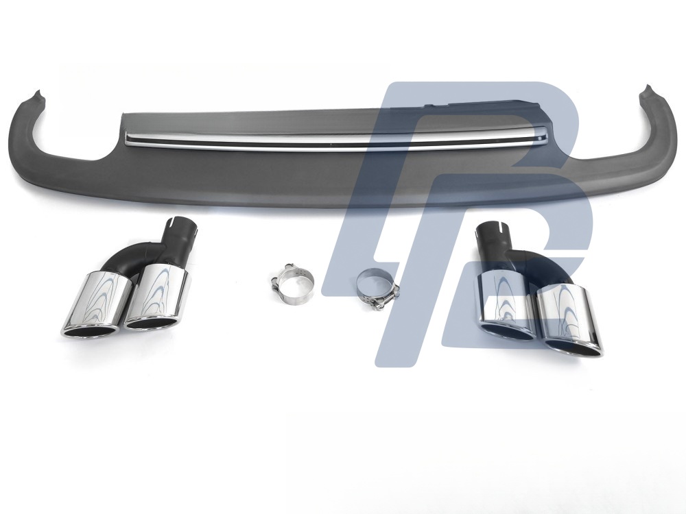 Diffuser Twin Outlet Silver Sport S Style for Audi A5 8T 8F 2011–2016 - 6