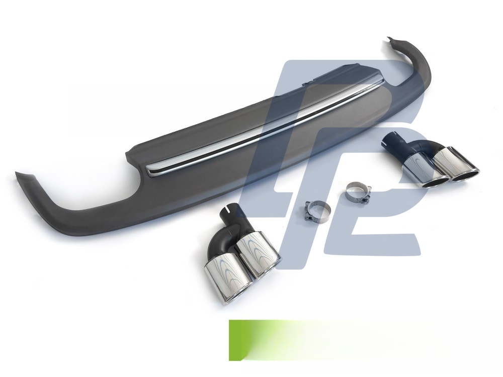 Diffuser Twin Outlet Silver Sport S Style for Audi A5 8T 8F 2011–2016 - 2