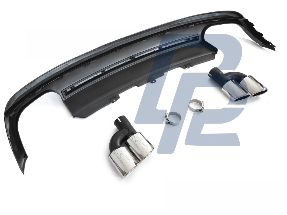 Diffuser Twin Outlet Silver Sport S Style for Audi A5 8T 8F 2011–2016 - 5