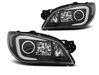 STRÅLKASTARE SUBARU IMPREZA II GD 06-07 TUBE LIGHT SVARTA HID