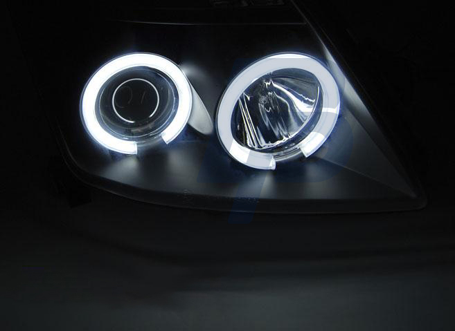 HEADLIGHTS SUZUKI SWIFT 05.05-10 CCFL ANGEL EYES BLACK - 3