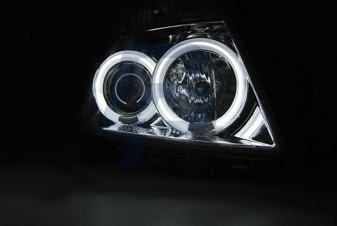 HEADLIGHTS SUZUKI SWIFT 05.05-10 CCFL ANGEL EYES CHROME - 3