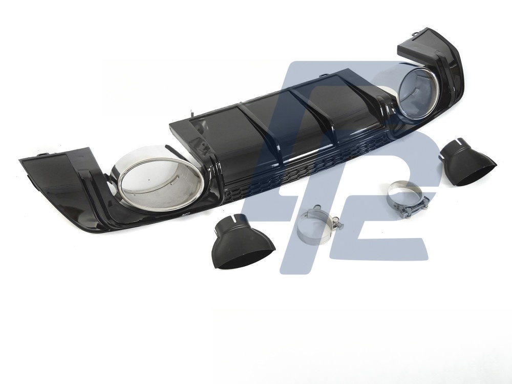 Diffuser Twin Outlet Gloss Black Sport Style for Audi TT 8S 2014–2018 - 3