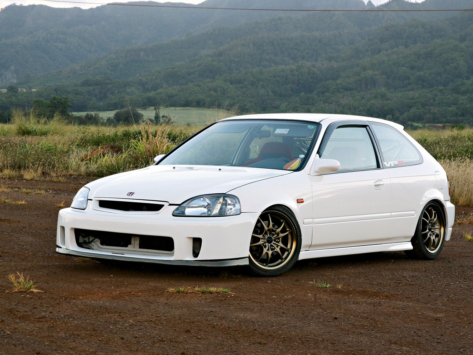 HONDA CIVIC 99-00 BACKYARD STYLE FRÄMRE STÖTFÅNGARE + CARBON LIP - 2
