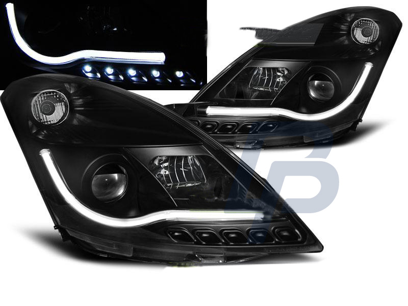 HEADLIGHTS SUZUKI SWIFT IV 10-10.13  TUBE LIGHT BLACK - 3