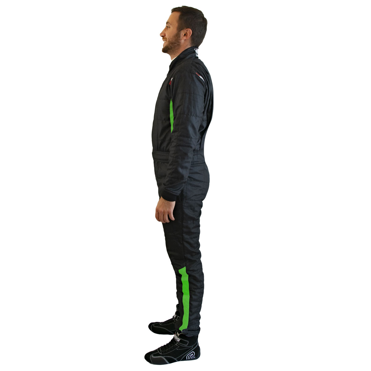 RRS DIAMOND STAR RACE SUIT  BLACK AND GREEN FIA 8856-2018 - 3