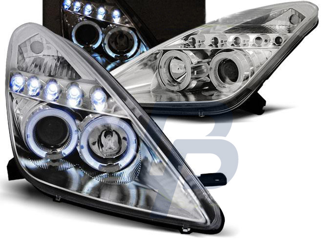 HEADLIGHTS TOYOTA CELICA T230 99-05 ANGEL EYES CHROME - 2