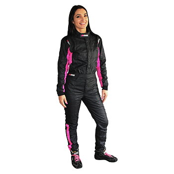 RRS DIAMOND STAR RACE SUIT - BLACK / PINK - FIA 8856-2018