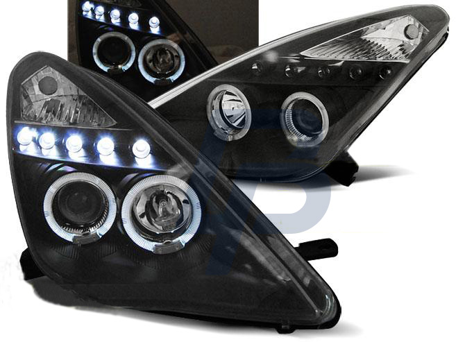HEADLIGHTS TOYOTA CELICA T230 99-05 ANGEL EYES BLACK - 2