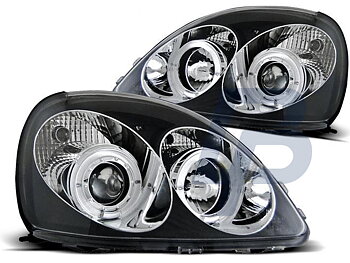 HEADLIGHTS TOYOTA YARIS 04.99-09.03 ANGEL EYES BLACK
