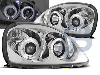 HEADLIGHTS TOYOTA YARIS 04.99-09.03 ANGEL EYES CHROME