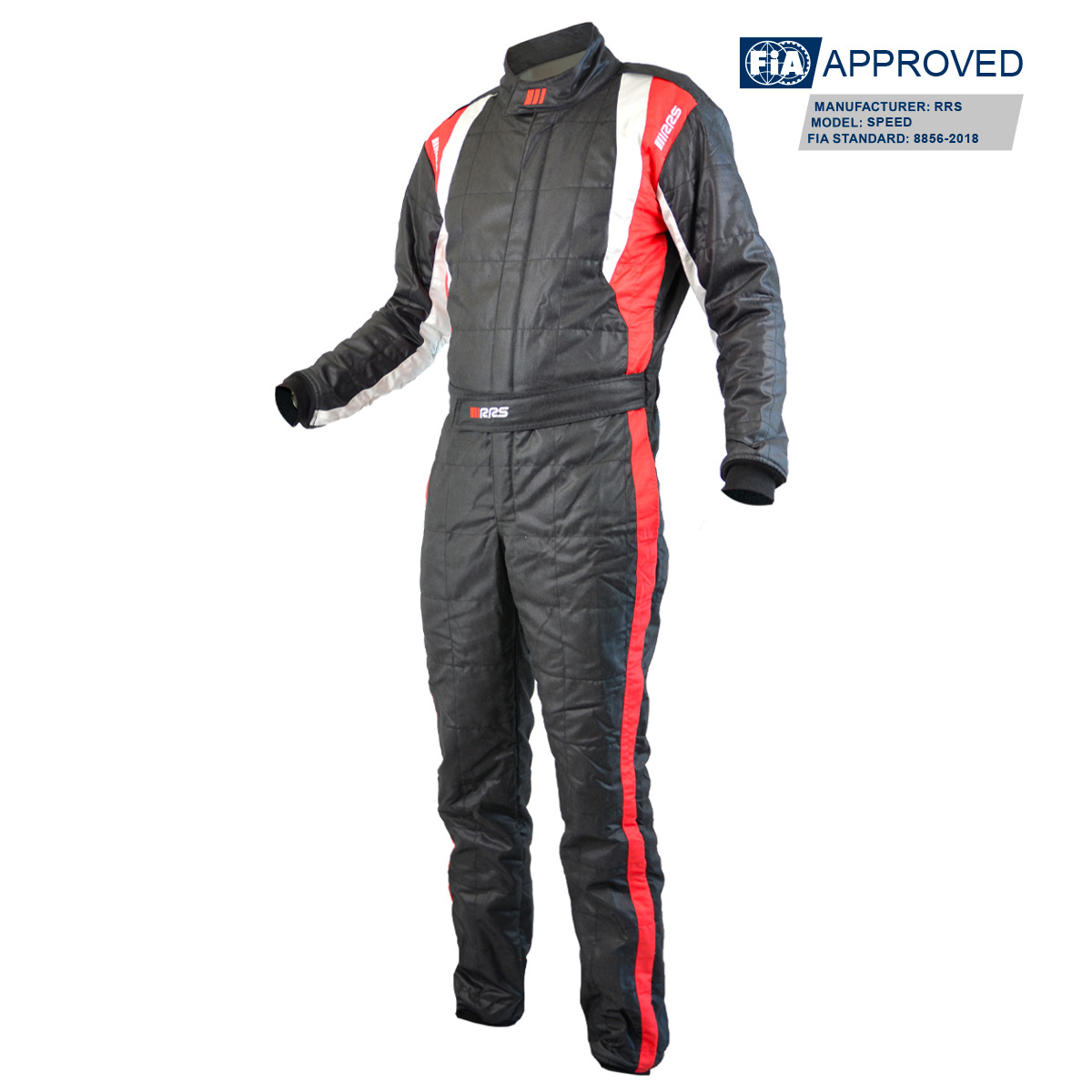RRS SPEED RACE SUIT - BLACK AND RED - FIA 8856-2018 - 2
