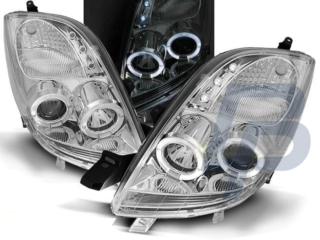 HEADLIGHTS TOYOTA YARIS 06-09 ANGEL EYES CHROME - 2