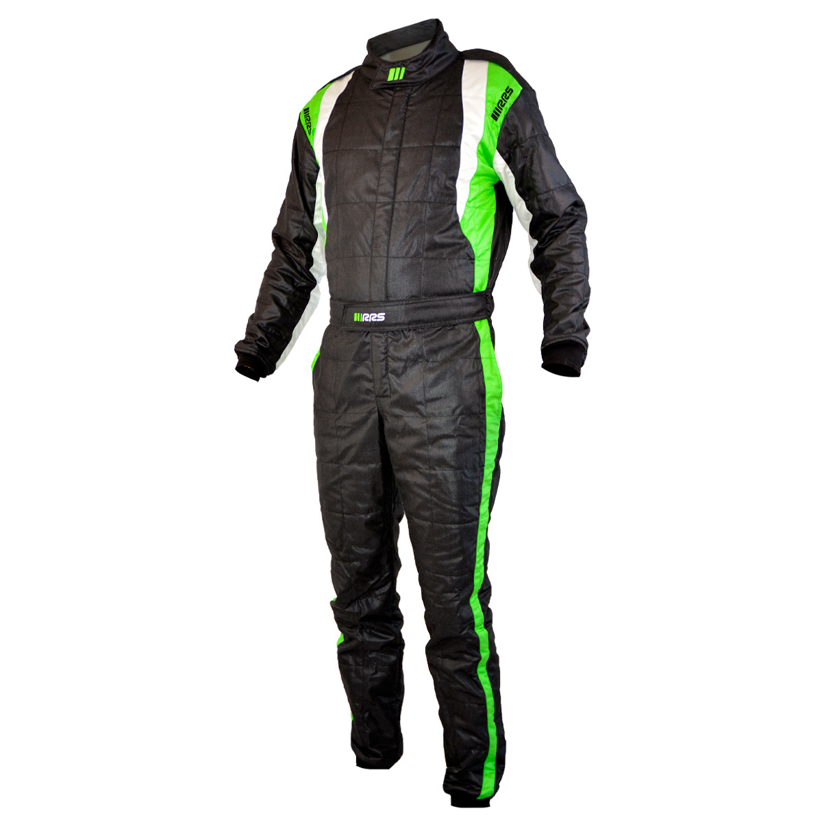 RRS SPEED RACE SUIT - BLACK AND GREEN - FIA 8856-2018