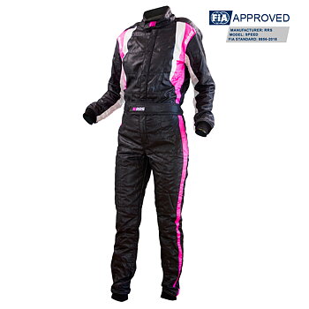 RRS SPEED RACE SUIT - BLACK AND PINK - FIA 8856-2018