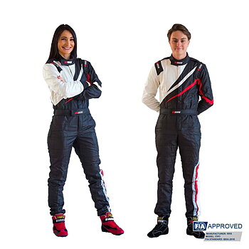 RACE SUIT RRS FIA EVO DYNAMIC BLACK / RED - FIA 8856-2018