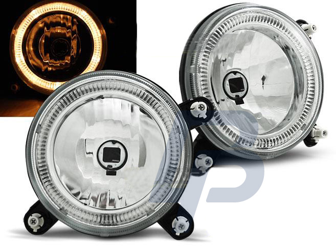 HEADLIGHTS VW GOLF 1 / GOLF 2 ANGEL EYES CHROME - 2