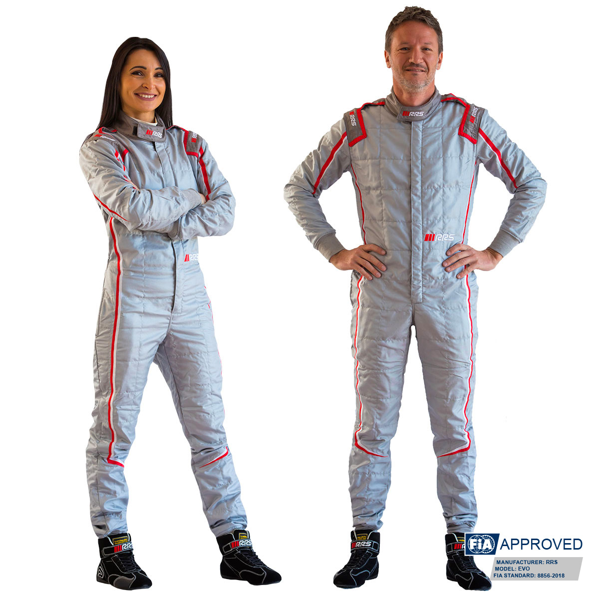 RACE SUIT RRS EVO MONTE CARLO GRAY / RED - FIA 8856-2018 - 2