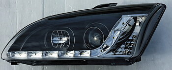 FORD FOCUS II 05-08 R8 STIL LED STRÅLKASTARE SVARTA V1