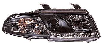 AUDI A4 95-98 HEADLIGHTS SET DRL BLACK