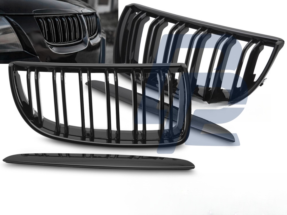 Grille Sport Gloss Black Double-Slat for BMW E90 / E91 2005–2008 - 2