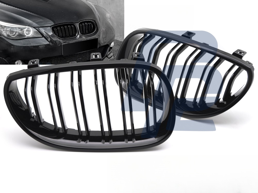 Grille Sport Gloss Black Double-Slat for BMW E60 / E61 2003–2010 - 2
