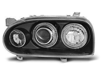 HEADLIGHTS VW GOLF 3 09.91-08.97 ANGEL EYES BLACK