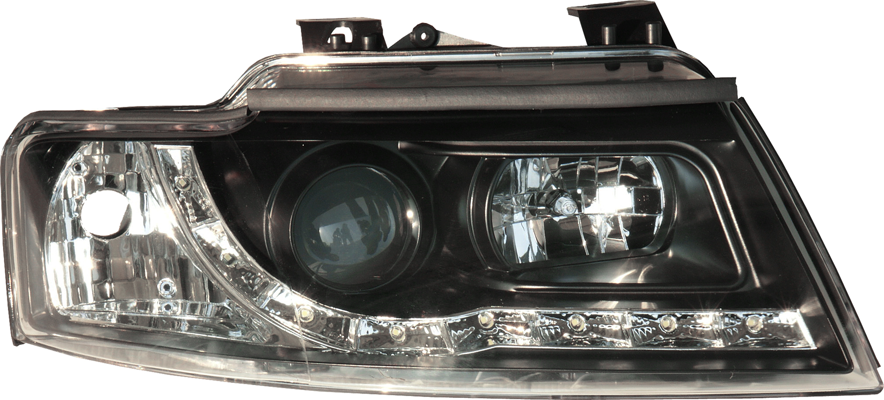 AUDI A4 CABRIO B6 02-05 HEADLIGHTS SET BLACK