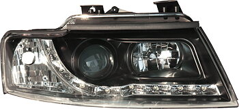 AUDI A4 CABRIO B6 02-05 HEADLIGHTS SET BLACK
